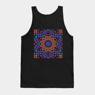 Spiral Swirls Kaleidoscope | Hexagon Neon Rainbow Tank Top